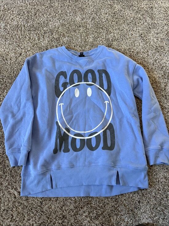 art class Other - art class Lavender-Blue 'Good Mood' Graphic Kids Sweatshirt